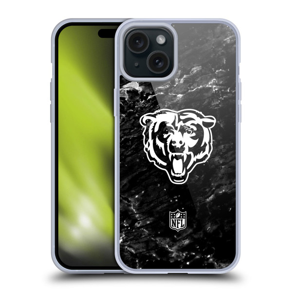 NFL Chicago Bears Artwork Marble Soft Gel Case for Apple iPhone 15 Plus