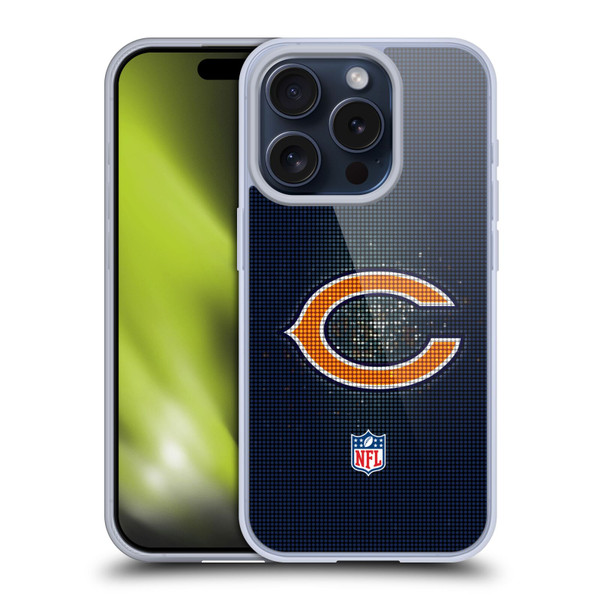 NFL Chicago Bears Artwork LED Soft Gel Case for Apple iPhone 15 Pro