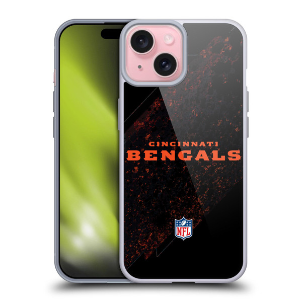 NFL Cincinnati Bengals Logo Blur Soft Gel Case for Apple iPhone 15