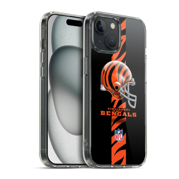 NFL Cincinnati Bengals Logo Helmet Soft Gel Case for Apple iPhone 15 & MagSafe