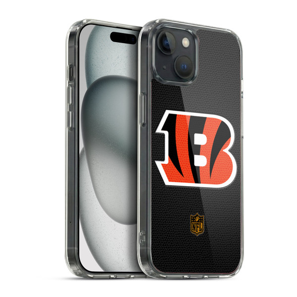 NFL Cincinnati Bengals Logo Football Soft Gel Case for Apple iPhone 15 Plus & MagSafe