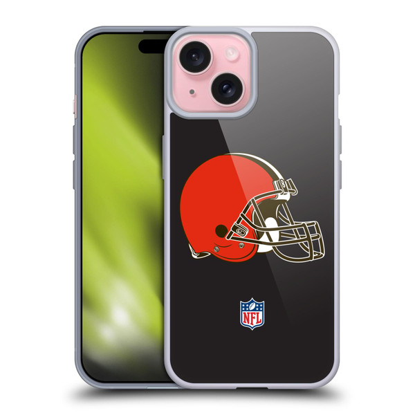 NFL Cleveland Browns Logo Plain Soft Gel Case for Apple iPhone 15
