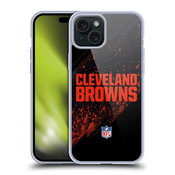NFL Cleveland Browns Logo Blur Soft Gel Case for Apple iPhone 15 Plus