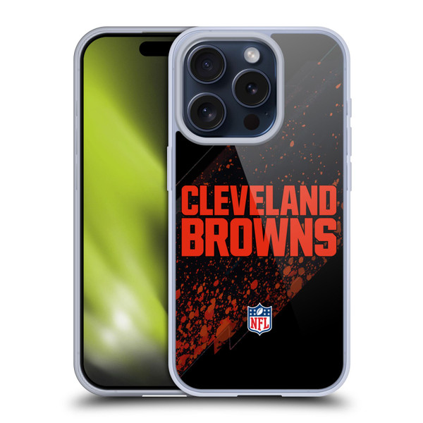 NFL Cleveland Browns Logo Blur Soft Gel Case for Apple iPhone 15 Pro