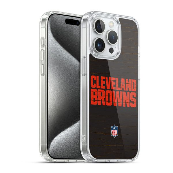 NFL Cleveland Browns Logo Distressed Look Soft Gel Case for Apple iPhone 15 Pro & MagSafe