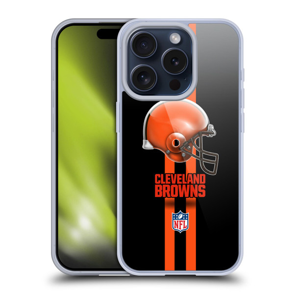 NFL Cleveland Browns Logo Helmet Soft Gel Case for Apple iPhone 15 Pro