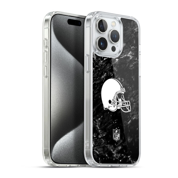 NFL Cleveland Browns Artwork Marble Soft Gel Case for Apple iPhone 15 Pro Max & MagSafe