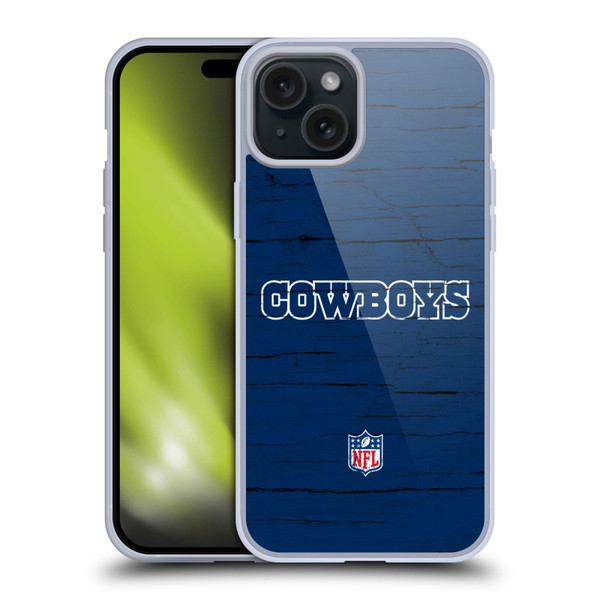NFL Dallas Cowboys Logo Distressed Look Soft Gel Case for Apple iPhone 15 Plus