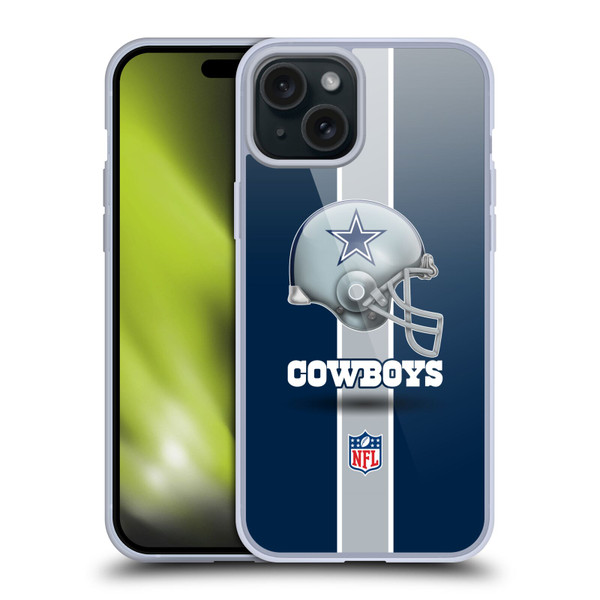 NFL Dallas Cowboys Logo Helmet Soft Gel Case for Apple iPhone 15 Plus