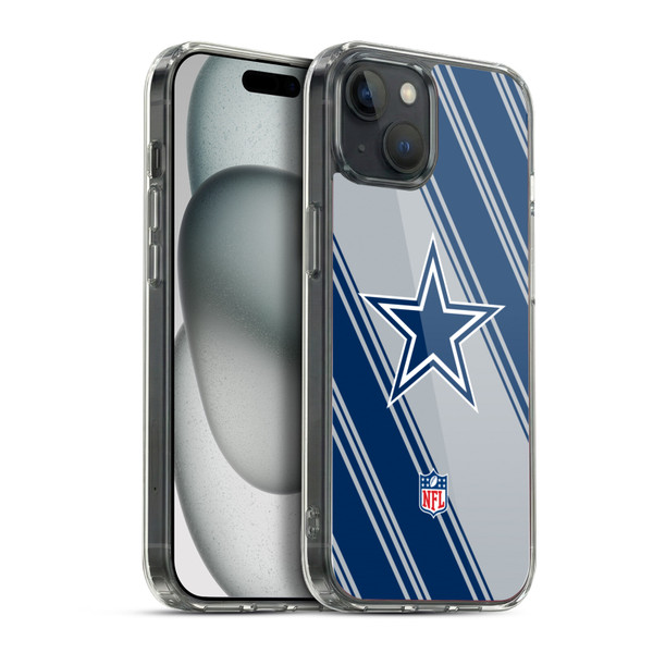 NFL Dallas Cowboys Artwork Stripes Soft Gel Case for Apple iPhone 15 Plus & MagSafe