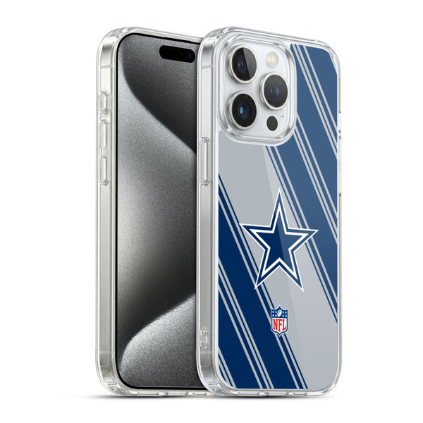 NFL Dallas Cowboys Artwork Stripes Soft Gel Case for Apple iPhone 15 Pro & MagSafe