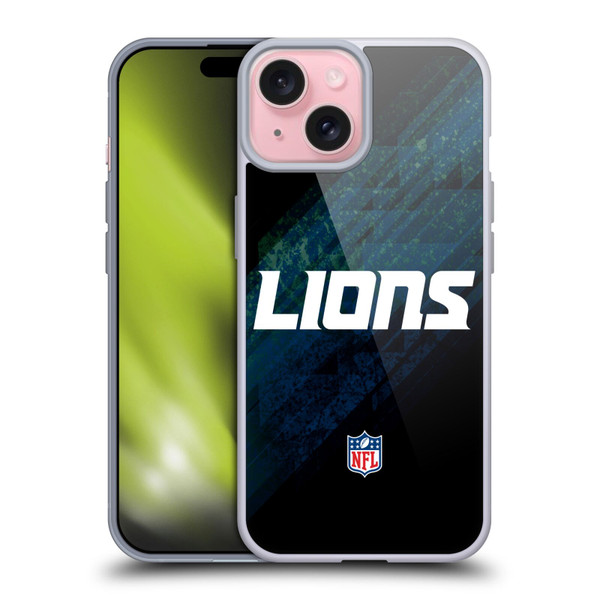 NFL Detroit Lions Logo Blur Soft Gel Case for Apple iPhone 15