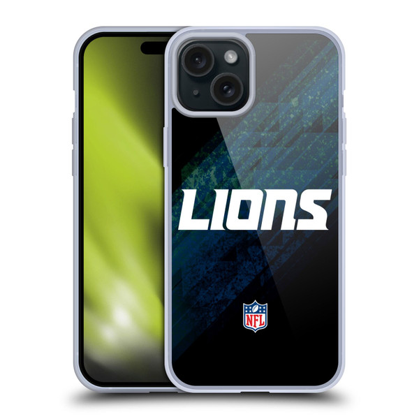 NFL Detroit Lions Logo Blur Soft Gel Case for Apple iPhone 15 Plus