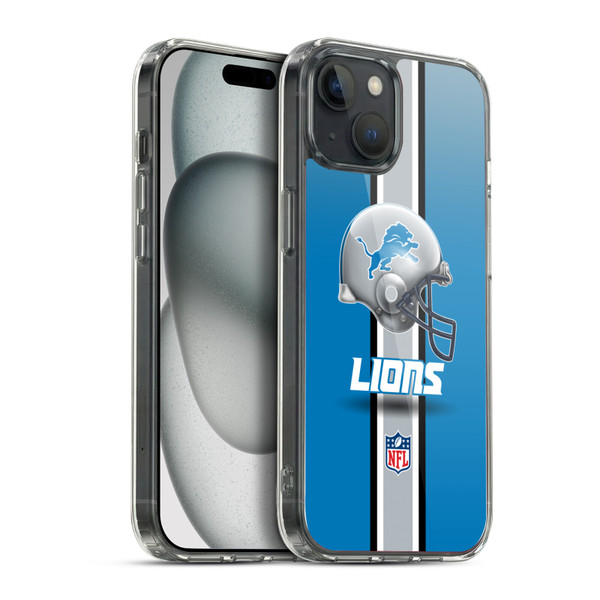 NFL Detroit Lions Logo Helmet Soft Gel Case for Apple iPhone 15 Plus & MagSafe