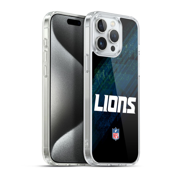 NFL Detroit Lions Logo Blur Soft Gel Case for Apple iPhone 15 Pro Max & MagSafe