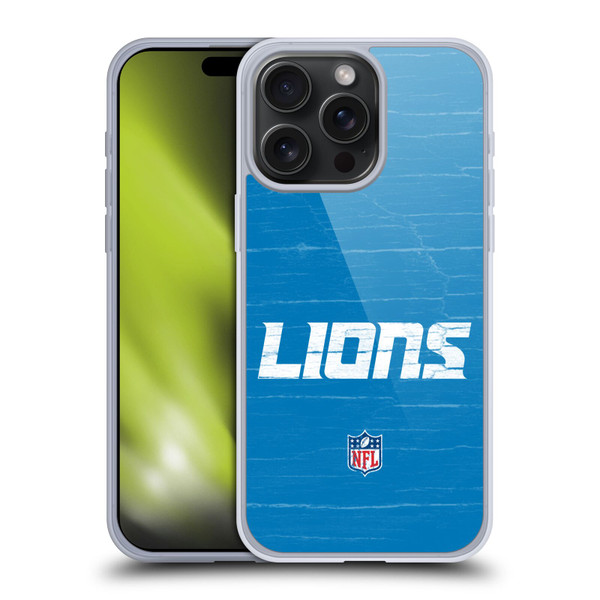 NFL Detroit Lions Logo Distressed Look Soft Gel Case for Apple iPhone 15 Pro Max
