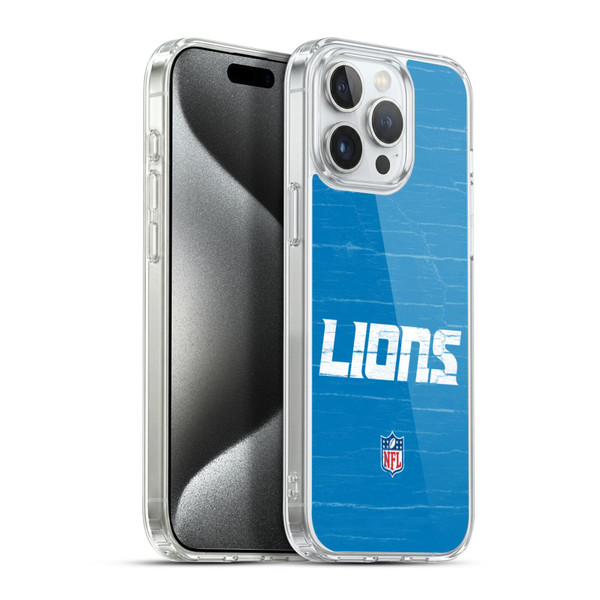 NFL Detroit Lions Logo Distressed Look Soft Gel Case for Apple iPhone 15 Pro Max & MagSafe