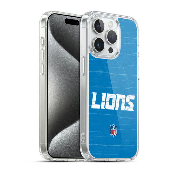 NFL Detroit Lions Logo Distressed Look Soft Gel Case for Apple iPhone 15 Pro & MagSafe