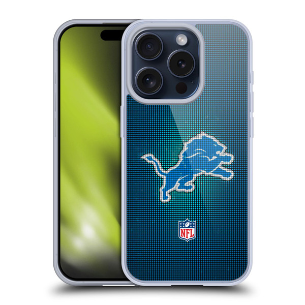 NFL Detroit Lions Artwork LED Soft Gel Case for Apple iPhone 15 Pro