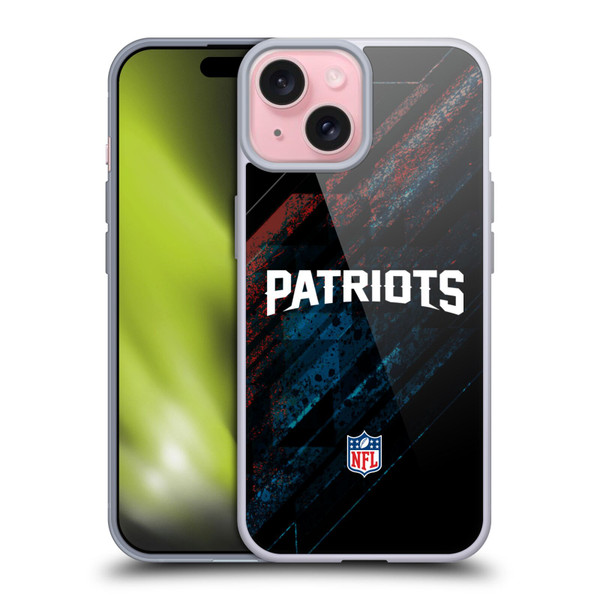 NFL New England Patriots Logo Blur Soft Gel Case for Apple iPhone 15