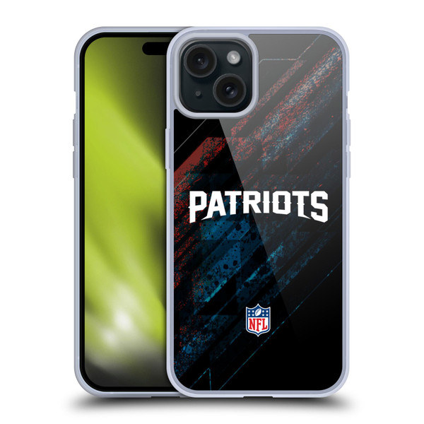 NFL New England Patriots Logo Blur Soft Gel Case for Apple iPhone 15 Plus