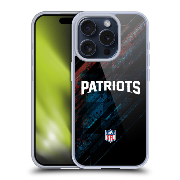 NFL New England Patriots Logo Blur Soft Gel Case for Apple iPhone 15 Pro