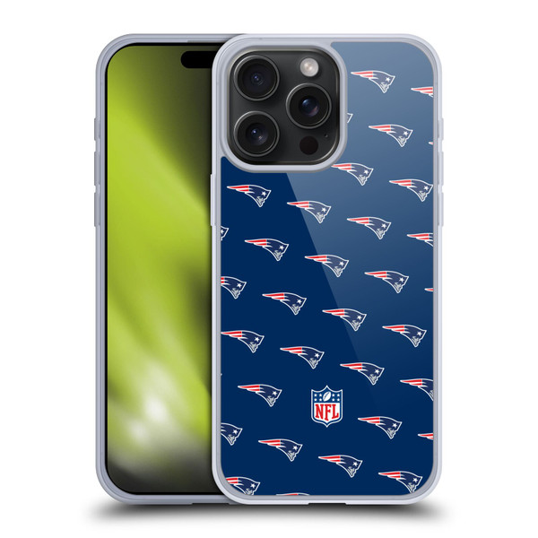 NFL New England Patriots Artwork Patterns Soft Gel Case for Apple iPhone 15 Pro Max