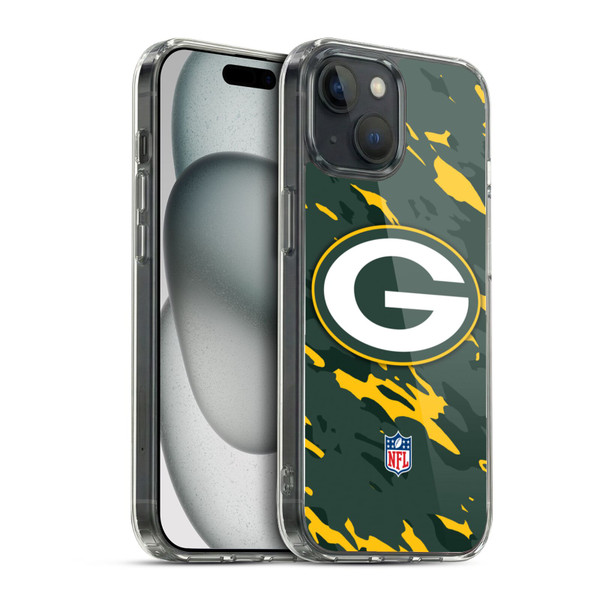 NFL Green Bay Packers Logo Camou Soft Gel Case for Apple iPhone 15 & MagSafe