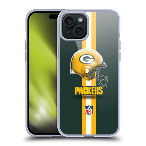 NFL Green Bay Packers Logo Helmet Soft Gel Case for Apple iPhone 15 Plus & MagSafe