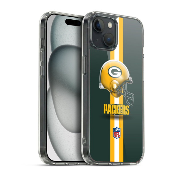 NFL Green Bay Packers Logo Helmet Soft Gel Case for Apple iPhone 15 Plus & MagSafe