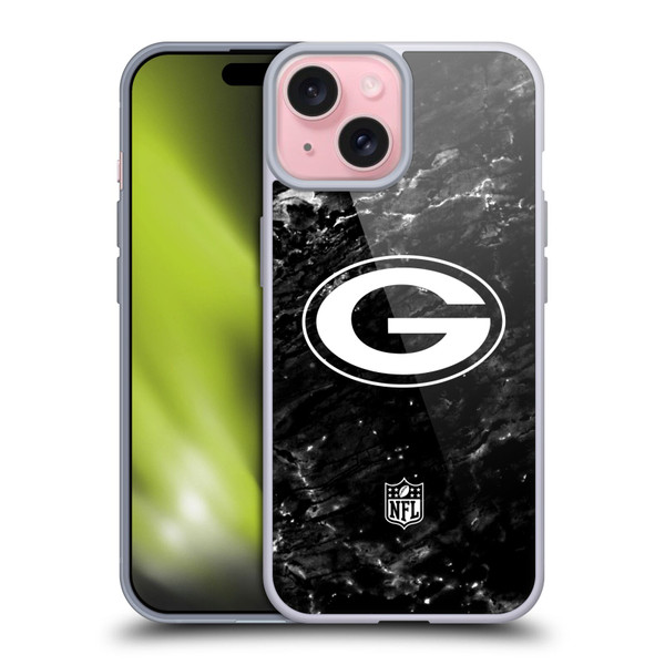 NFL Green Bay Packers Artwork Marble Soft Gel Case for Apple iPhone 15