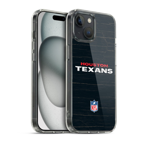 NFL Houston Texans Logo Distressed Look Soft Gel Case for Apple iPhone 15 & MagSafe
