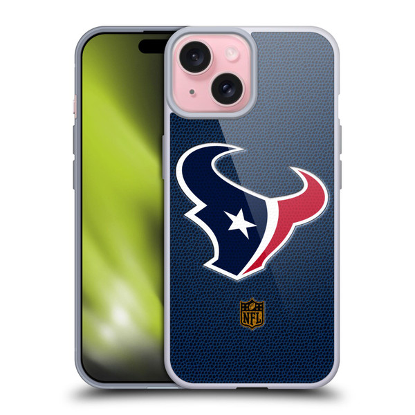 NFL Houston Texans Logo Football Soft Gel Case for Apple iPhone 15