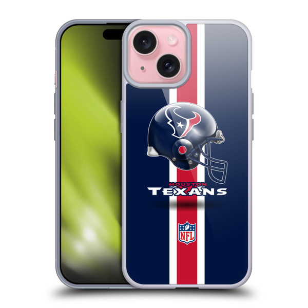 NFL Houston Texans Logo Helmet Soft Gel Case for Apple iPhone 15