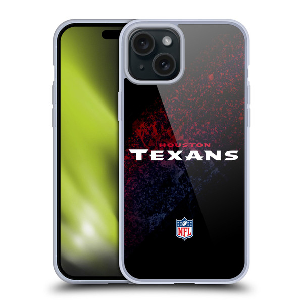 NFL Houston Texans Logo Blur Soft Gel Case for Apple iPhone 15 Plus