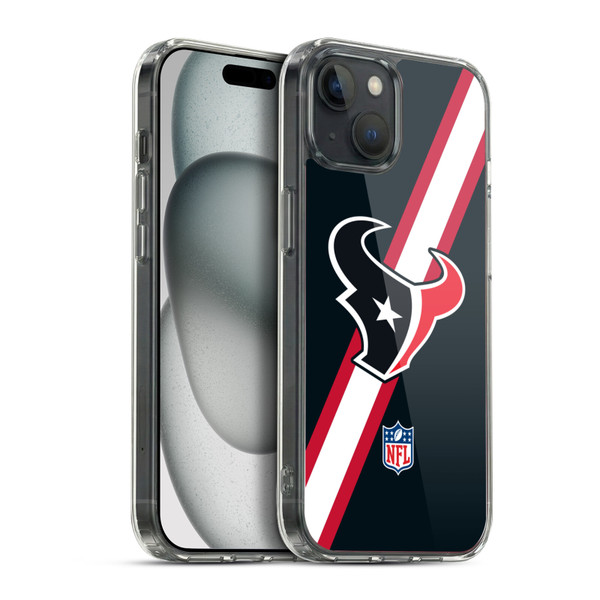 NFL Houston Texans Logo Stripes Soft Gel Case for Apple iPhone 15 Plus & MagSafe
