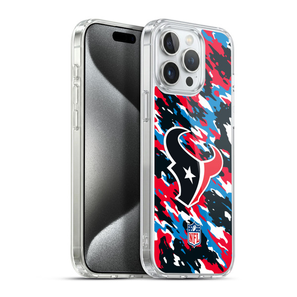 NFL Houston Texans Logo Camou Soft Gel Case for Apple iPhone 15 Pro Max & MagSafe