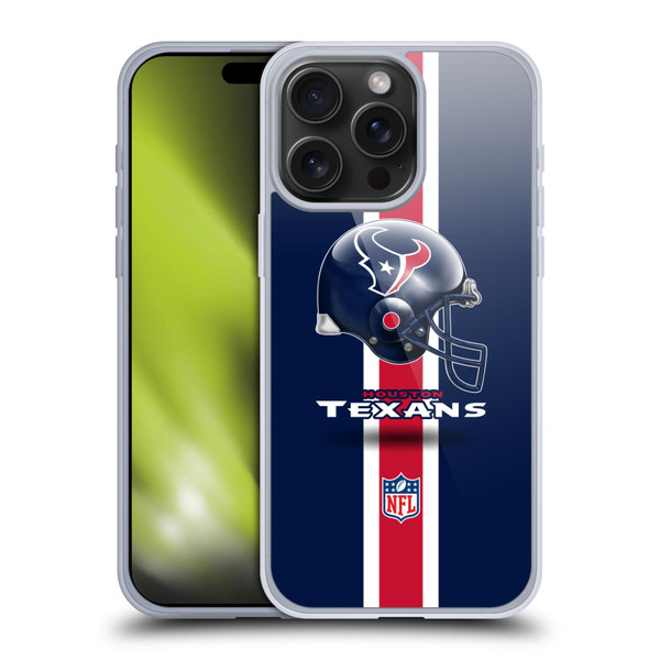 NFL Houston Texans Logo Helmet Soft Gel Case for Apple iPhone 15 Pro Max