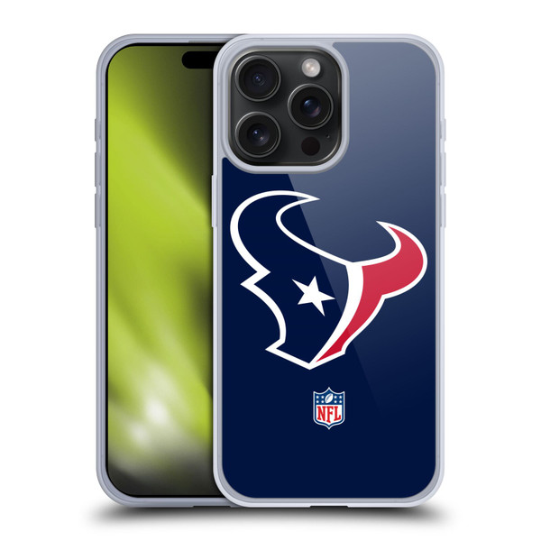 NFL Houston Texans Logo Plain Soft Gel Case for Apple iPhone 15 Pro Max