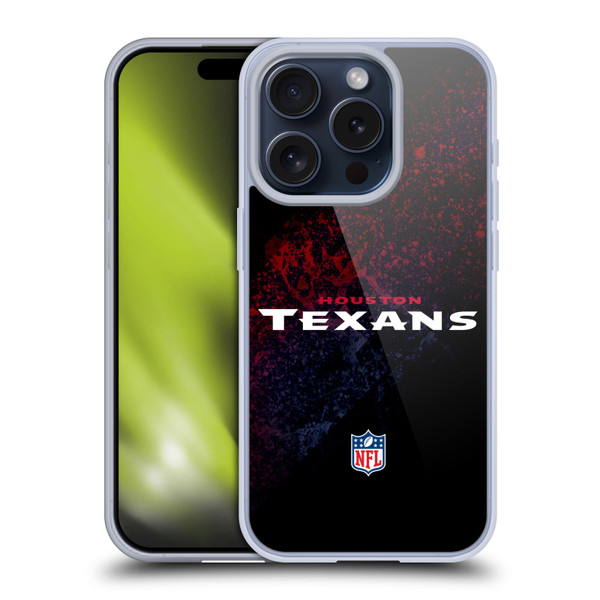 NFL Houston Texans Logo Blur Soft Gel Case for Apple iPhone 15 Pro