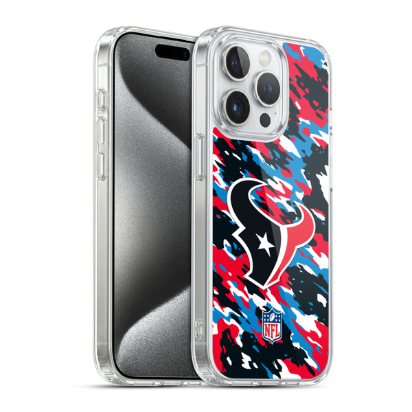 NFL Houston Texans Logo Camou Soft Gel Case for Apple iPhone 15 Pro & MagSafe