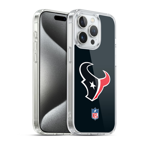 NFL Houston Texans Logo Plain Soft Gel Case for Apple iPhone 15 Pro & MagSafe