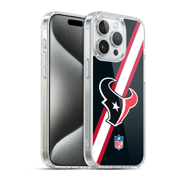NFL Houston Texans Logo Stripes Soft Gel Case for Apple iPhone 15 Pro & MagSafe
