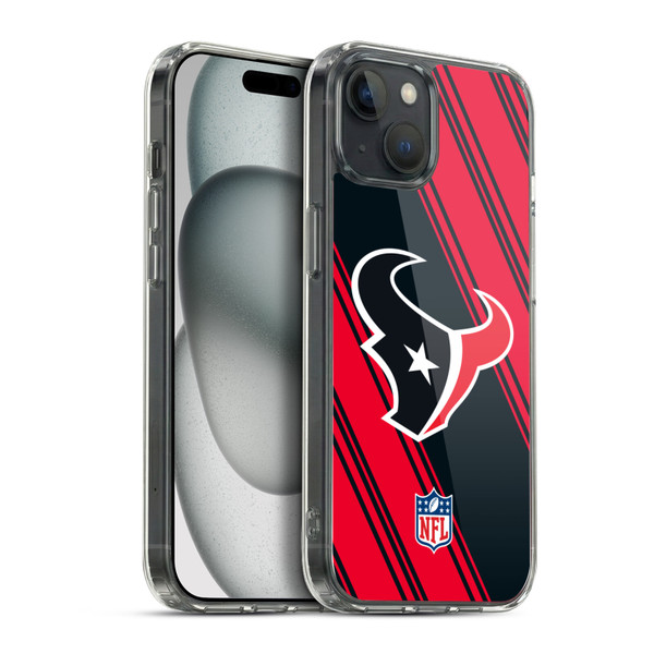 NFL Houston Texans Artwork Stripes Soft Gel Case for Apple iPhone 15 Plus & MagSafe