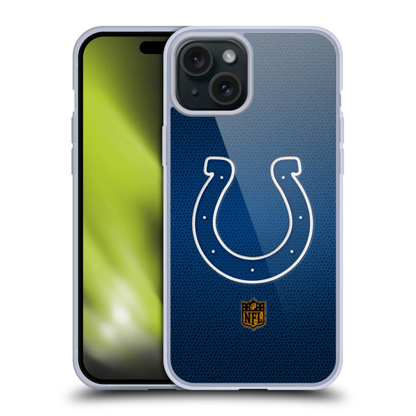 NFL Indianapolis Colts Logo Football Soft Gel Case for Apple iPhone 15 Plus