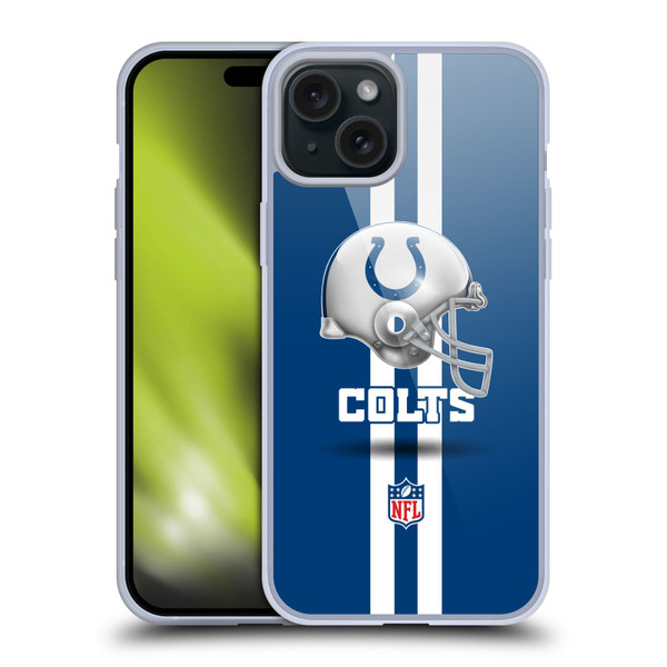 NFL Indianapolis Colts Logo Helmet Soft Gel Case for Apple iPhone 15 Plus