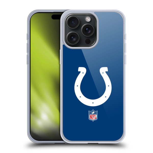 NFL Indianapolis Colts Logo Plain Soft Gel Case for Apple iPhone 15 Pro Max