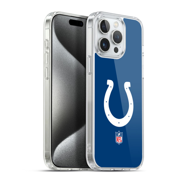 NFL Indianapolis Colts Logo Plain Soft Gel Case for Apple iPhone 15 Pro Max & MagSafe
