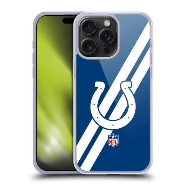 NFL Indianapolis Colts Logo Stripes Soft Gel Case for Apple iPhone 15 Pro Max