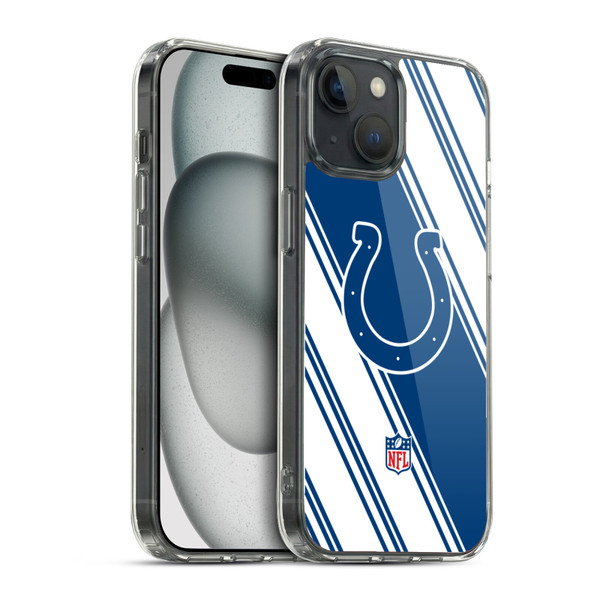 NFL Indianapolis Colts Artwork Stripes Soft Gel Case for Apple iPhone 15 & MagSafe